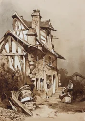 Un pittoresque cottage du nord de la France, avec des ajouts par un instructeur, 1854